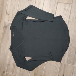 Abercrombie A&F Cozy Long-Sleeve V-Neck Legging Tee Sweater Forest Green Soft M